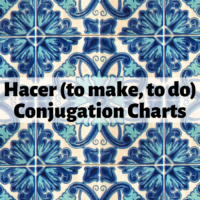 Hacer (to make, to do) conjugation charts