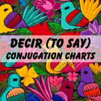 Decir (to say) conjugation charts