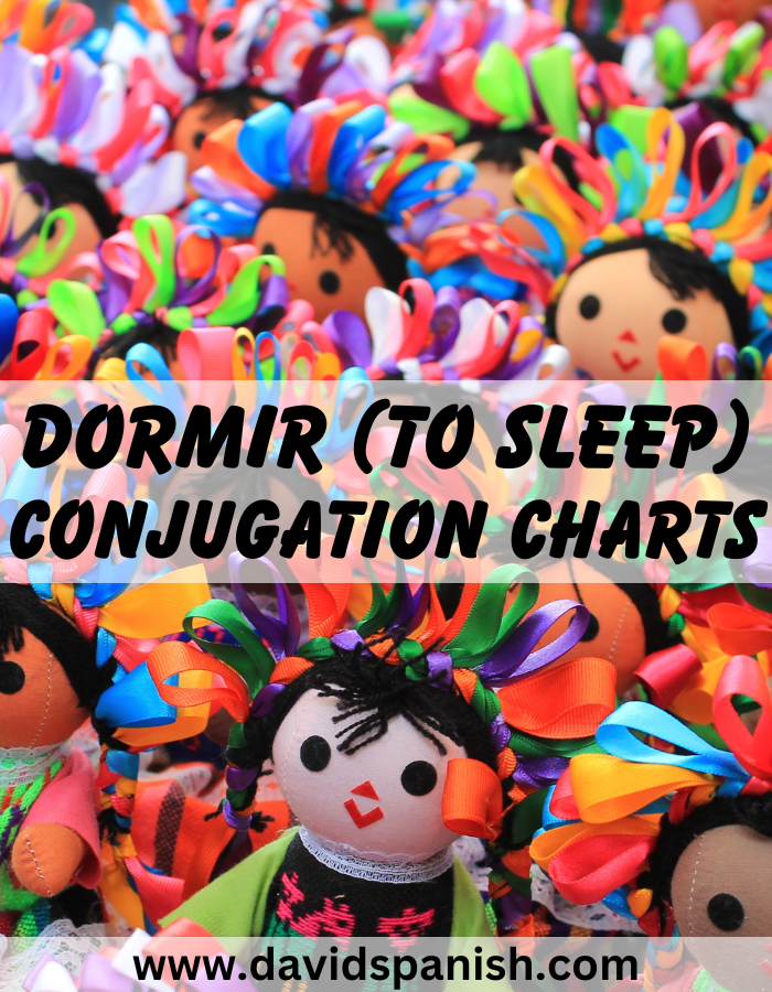 Dormir (to sleep) conjugation charts
